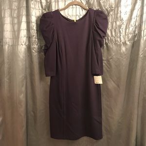 Long sleeve eggplant dress